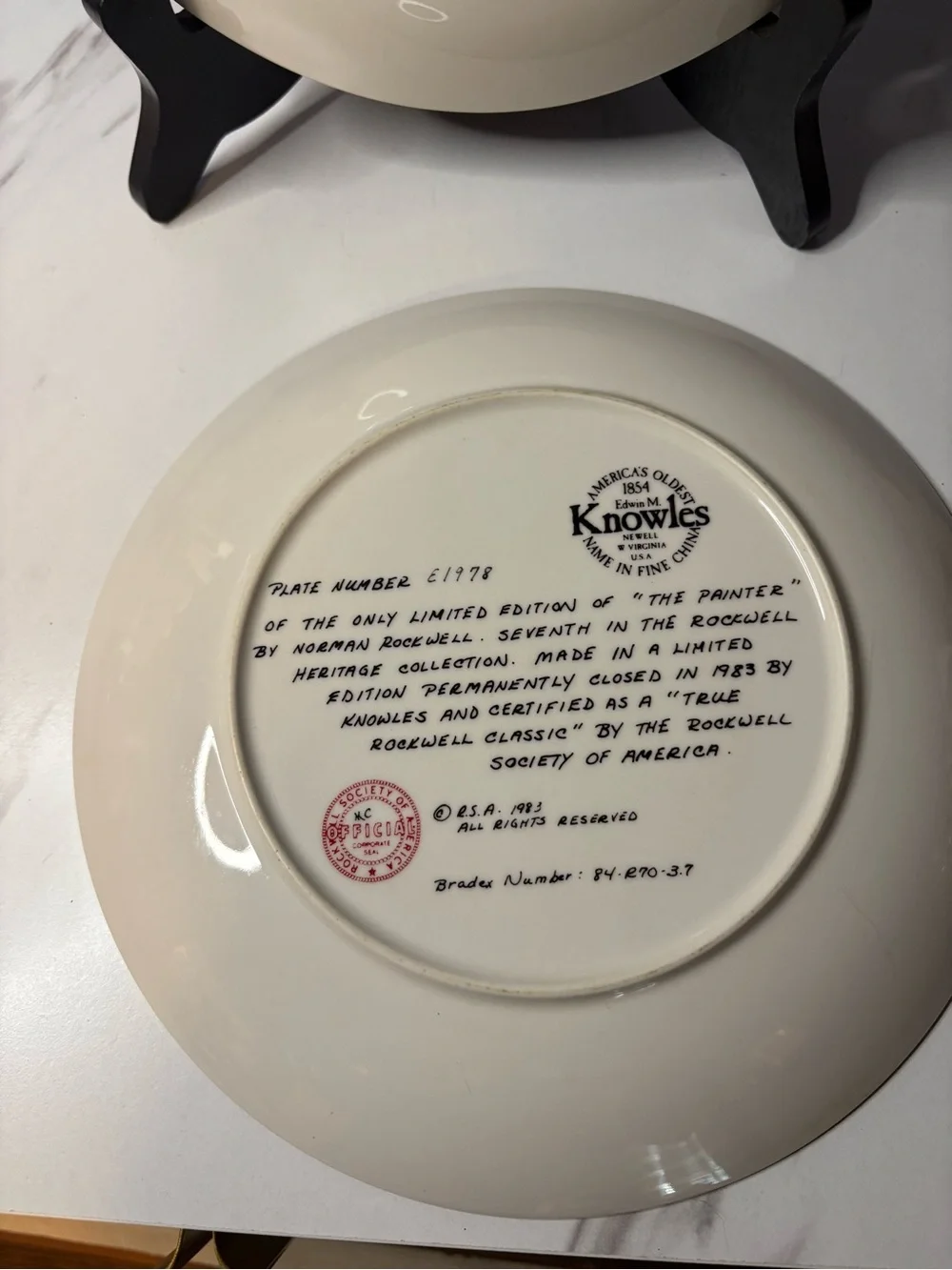 Set Of 2 Norman Rockwell Collector Plates Limited Edition 1982 and 1983